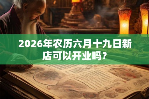 2026年农历六月十九日新店可以开业吗？