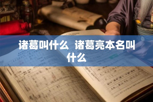 诸葛叫什么  诸葛亮本名叫什么