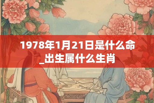1978年1月21日是什么命_出生属什么生肖