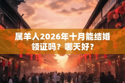 属羊人2026年十月能结婚领证吗？哪天好？