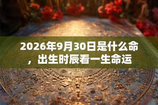 2026年9月30日是什么命，出生时辰看一生命运