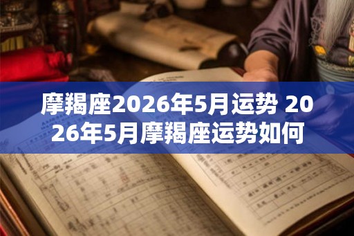 摩羯座2026年5月运势 2026年5月摩羯座运势如何