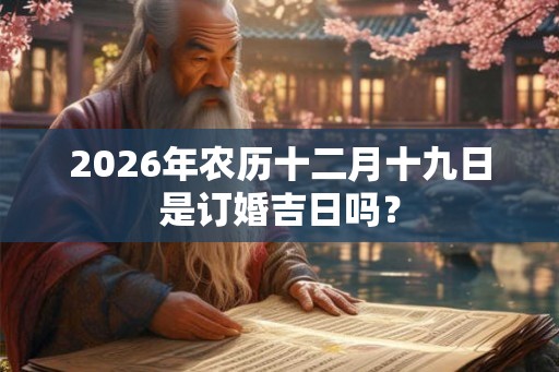 2026年农历十二月十九日是订婚吉日吗？