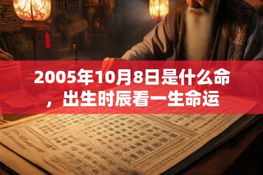 2005年10月8日是什么命，出生时辰看一生命运