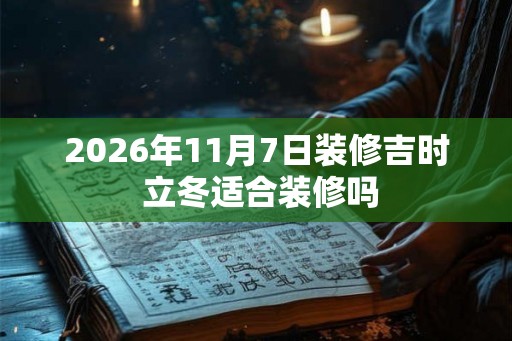 2026年11月7日装修吉时 立冬适合装修吗