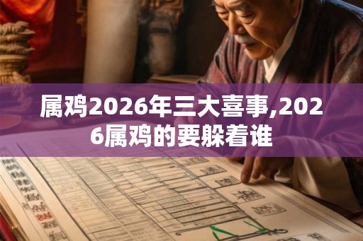 属鸡2026年三大喜事,2026属鸡的要躲着谁