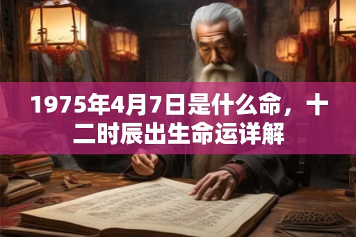 1975年4月7日是什么命，十二时辰出生命运详解