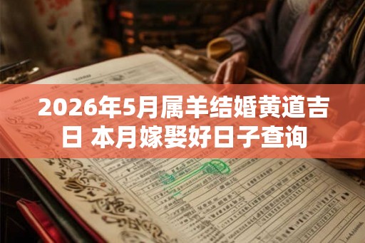 2026年5月属羊结婚黄道吉日 本月嫁娶好日子查询