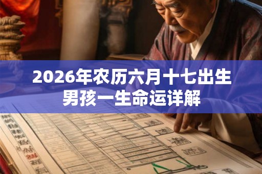2026年农历六月十七出生男孩一生命运详解