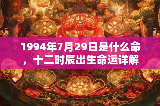 1994年7月29日是什么命，十二时辰出生命运详解