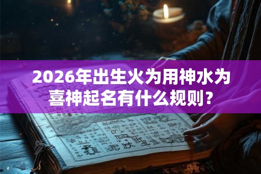 2026年出生火为用神水为喜神起名有什么规则？