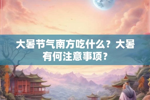 大暑节气南方吃什么？大暑有何注意事项？