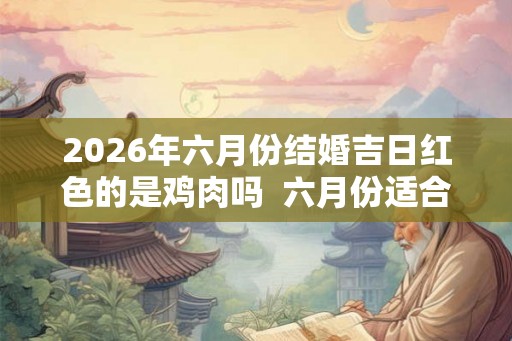 2026年六月份结婚吉日红色的是鸡肉吗  六月份适合结婚的吉日
