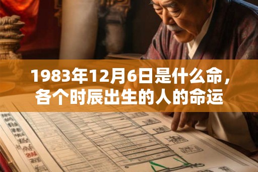 1983年12月6日是什么命，各个时辰出生的人的命运