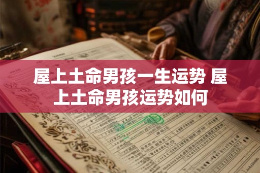 屋上土命男孩一生运势 屋上土命男孩运势如何 屋上土命男孩一生运势 屋上土命男孩运势如何