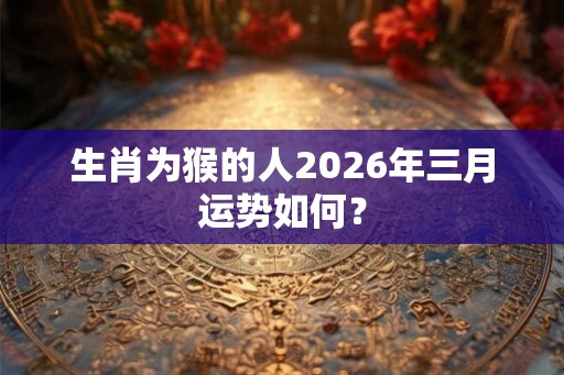 生肖为猴的人2026年三月运势如何？