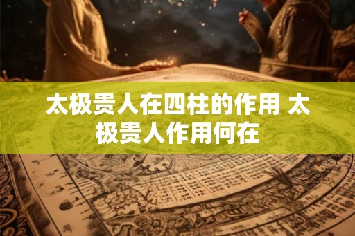 太极贵人在四柱的作用 太极贵人作用何在