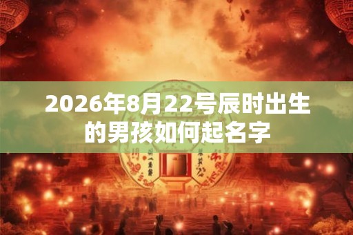 2026年8月22号辰时出生的男孩如何起名字