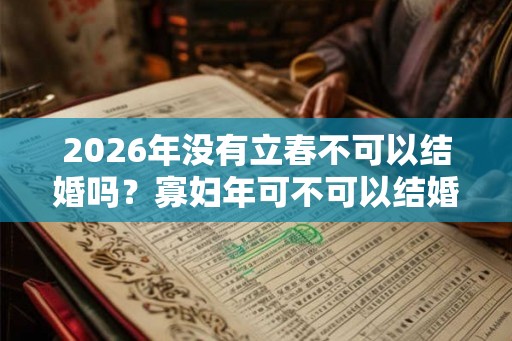 2026年没有立春不可以结婚吗？寡妇年可不可以结婚？