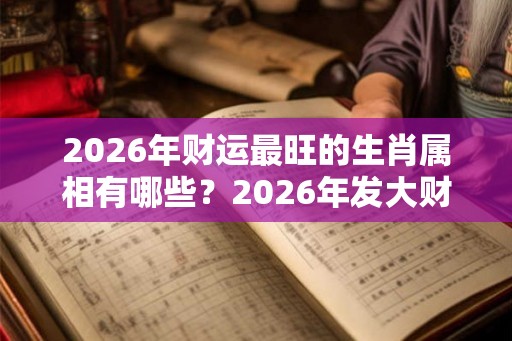 2026年财运最旺的生肖属相有哪些？2026年发大财的生肖
