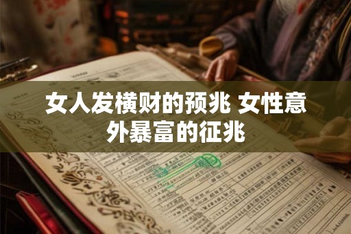 女人发横财的预兆 女性意外暴富的征兆 女人发横财的预兆 女性意外暴富的征兆