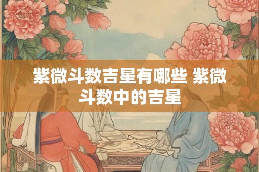 紫微斗数吉星有哪些 紫微斗数中的吉星