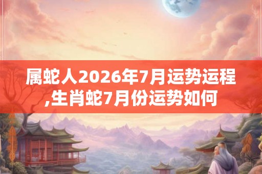 属蛇人2026年7月运势运程,生肖蛇7月份运势如何