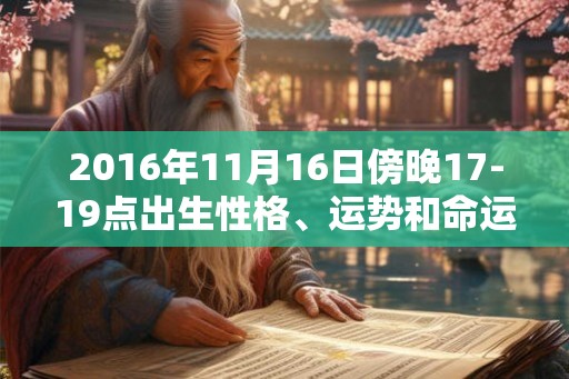 2016年11月16日傍晚17-19点出生性格、运势和命运