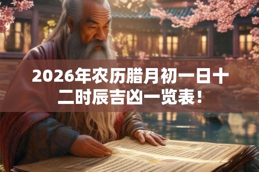2026年农历腊月初一日十二时辰吉凶一览表！
