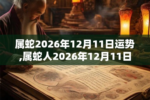 属蛇2026年12月11日运势,属蛇人2026年12月11日财运,生肖蛇2026年12月11日运势