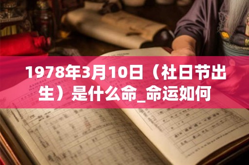 1978年3月10日（社日节出生）是什么命_命运如何