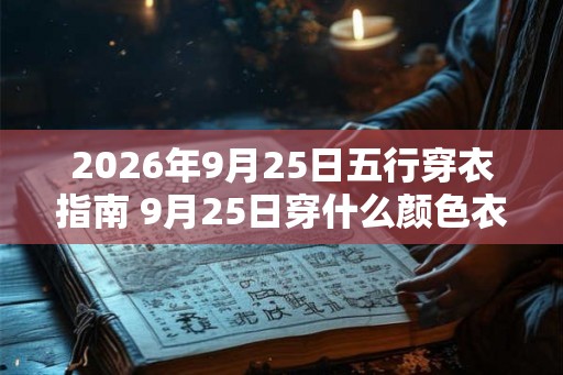 2026年9月25日五行穿衣指南 9月25日穿什么颜色衣服