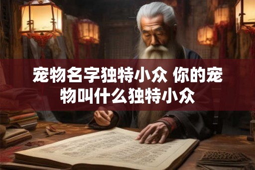 宠物名字独特小众 你的宠物叫什么独特小众 宠物名字独特小众 你的宠物叫什么独特小众