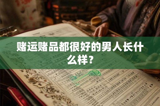 赌运赌品都很好的男人长什么样？