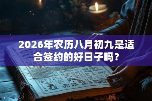 2026年农历八月初九是适合签约的好日子吗？