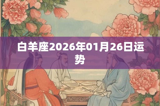 白羊座2026年01月26日运势