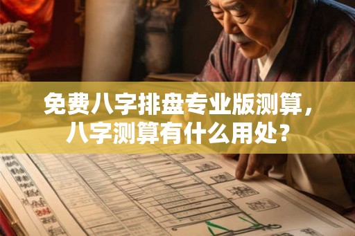 免费八字排盘专业版测算，八字测算有什么用处？