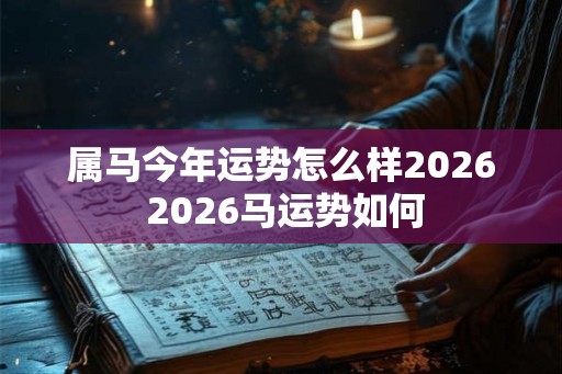 属马今年运势怎么样2026 2026马运势如何
