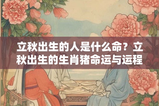立秋出生的人是什么命？立秋出生的生肖猪命运与运程如何？