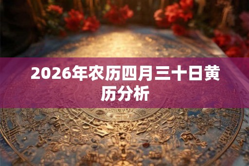 2026年农历四月三十日黄历分析