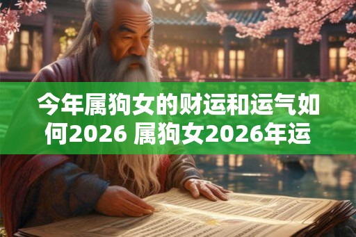 今年属狗女的财运和运气如何2026 属狗女2026年运势好不好