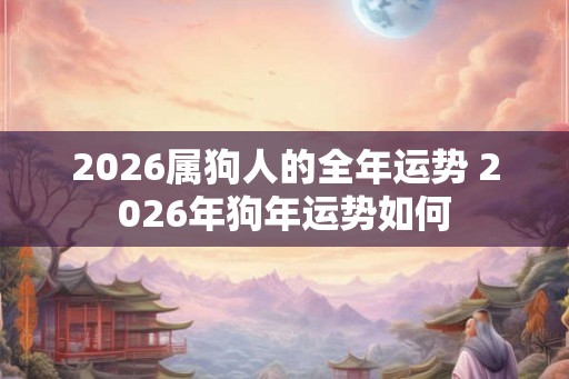2026属狗人的全年运势 2026年狗年运势如何