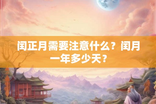闰正月需要注意什么?闰月一年多少天? 闰正月需要注意什么?闰月一年多少天?