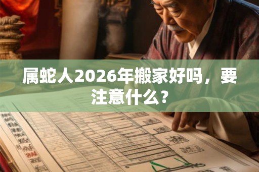 属蛇人2026年搬家好吗，要注意什么？