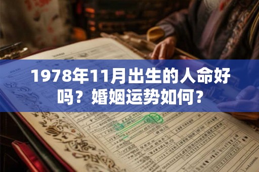 1978年11月出生的人命好吗？婚姻运势如何？
