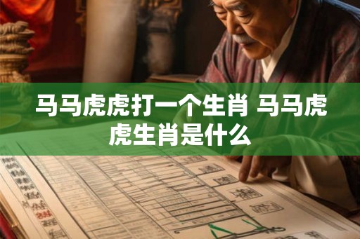 马马虎虎打一个生肖 马马虎虎生肖是什么