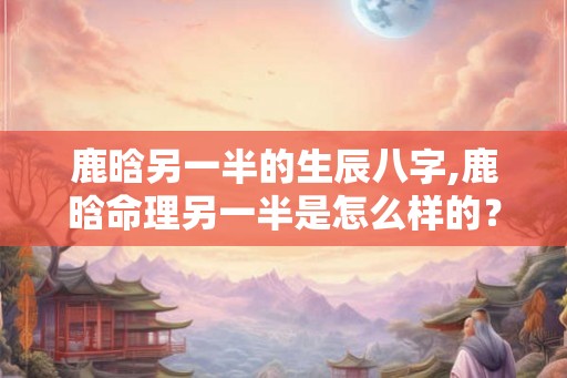 鹿晗另一半的生辰八字,鹿晗命理另一半是怎么样的？