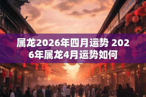 属龙2026年四月运势 2026年属龙4月运势如何