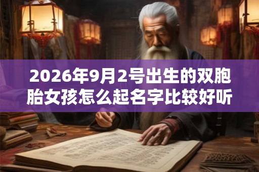 2026年9月2号出生的双胞胎女孩怎么起名字比较好听,五行属什么? 2026年9月2号出生的双胞胎女孩怎么起名字比较好听,五行属什么?