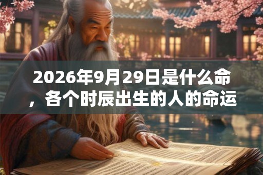 2026年9月29日是什么命，各个时辰出生的人的命运